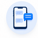 Colorful circular SMS detector illustration